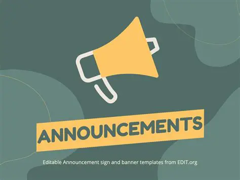 Fresh announcements and information