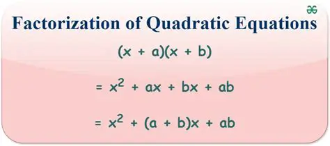 Methods of Factorizing Quadratic Expressions