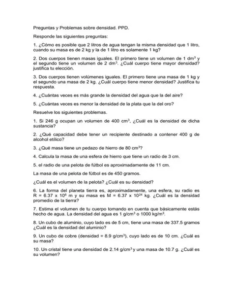 Preguntas Frecuentes sobre la Densidad