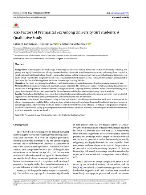Qualitative Study of Premarital Sexual Behavior of Young Women in the City of Gunungsitoli in 2013