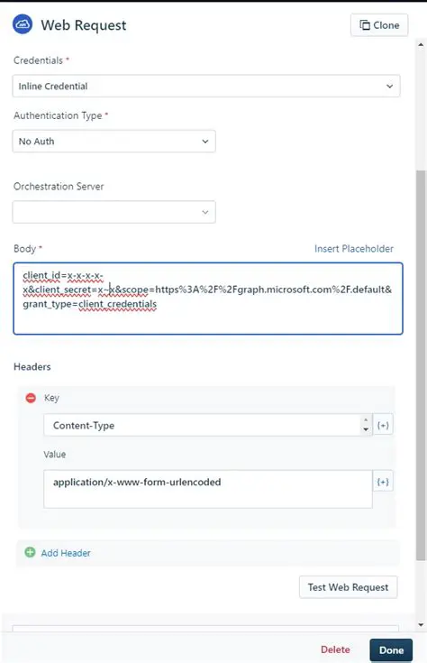 Relevant API Request Output