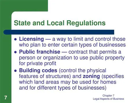 State and local regulations